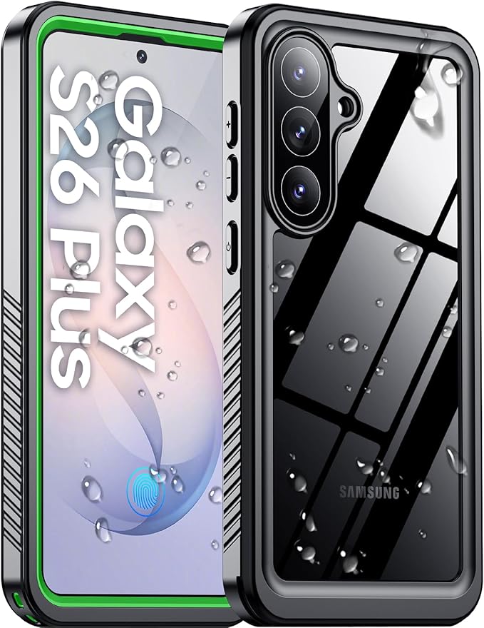 Temdan Designed for Samsung Galaxy S26 Plus Case Waterproof, Built-in Lens & Screen Protector Military Shockproof Dropproof IP68 Underwater Full Body Phone Case for Galaxy S26 Plus 5G 6.7"-Green