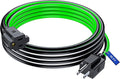 Maximm 15 Ft Black, White and Green Extension Cord, Heavy Duty 16 AWG, ETL Listed for Workshop & Outdoor Use