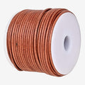 GENIQUE Real/Genuine Round Leather String Cord for Necklace, Bracelets, Jewelry, Kumihimo Braiding, DIY Projects (20 Metres) (1.5mm, Light Brown Distressed)