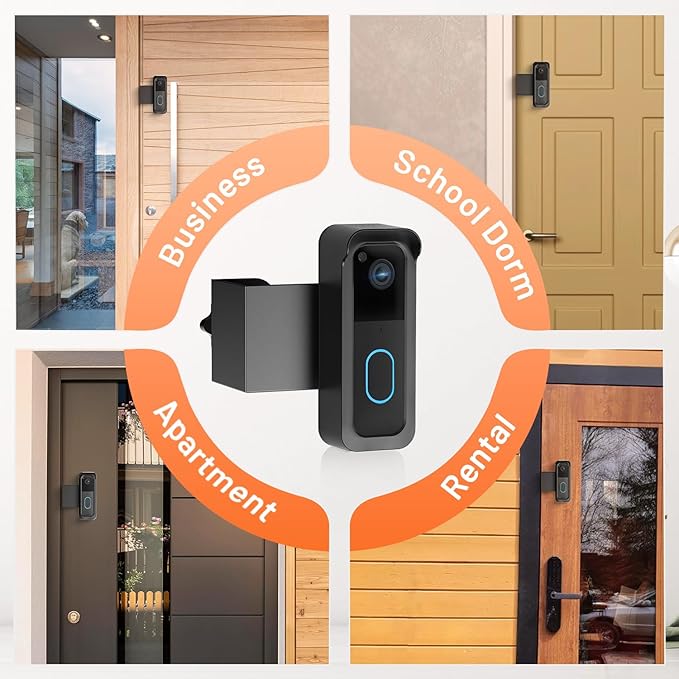 Blink Doorbell Mount, Anti-Theft Doorbell Mount for Blink Video Doorbell 1st Gen & 2nd Gen, No Block Sensor & Night Vision, Doorbell Camera Mount Bracket with Rain Cover