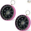 Pocket Compass, 2 Pieces Mini Compass with Key Ring, Suitable for Hiking Survival, Mountaineering Camping, Outdoor Adventure Party Navigation Tools