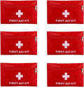 QCWN 6 Pack Empty First Aid Bag Mini Medical Kit Pouch Small Travel Emergency Survival Storage Bags for Car Home Hiking Camping Waterproof Red
