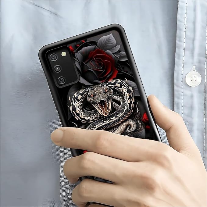 for Samsung Galaxy S20 FE Case, Entwined Rose Snake Pattern Graphic Design Girl Boy Soft Silicone Hard Acrylic Shock Protection for Samsung Galaxy S20 FE