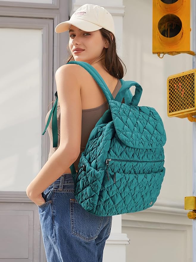 CLUCI Puffy Quilted Backpack Purse for Women, Casual Lightweight Daypack for Women Travel | Purse, Casual, Lightweight, Travel