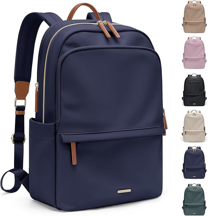 GOLF SUPAGS Women Laptop Backpack Casual Daypack for Work Travel College Backpack Purse Fits 15.6 Inch Notebook (Navy Blue)