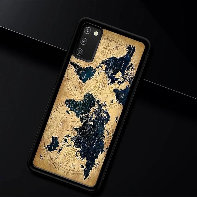 for Samsung Galaxy S20 FE Case, Brown World Map Pattern Graphic Design Girl Boy Soft Silicone Hard Acrylic Shock Protection for Samsung Galaxy S20 FE