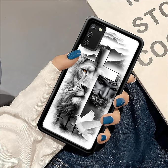 for Samsung Galaxy S20 FE Case, Lion Cross Jesus Christ Dove Pattern Graphic Design Girl Boy Soft Silicone Hard Acrylic Shock Protection for Samsung Galaxy S20 FE