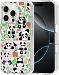 MOSNOVO for iPhone 16 Pro Case, Shockproof Military-Grade Protection 6.6ft Drop Tested, Clear Phone Case for iPhone 16 Pro, Kawaii Panda Garden Design