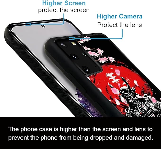 for Samsung Galaxy S20 Plus Case, Sakura Japanese Samurai Pattern Graphic Design Girl Boy Soft Silicone Hard Acrylic Shock Protection for Samsung Galaxy S20 Plus