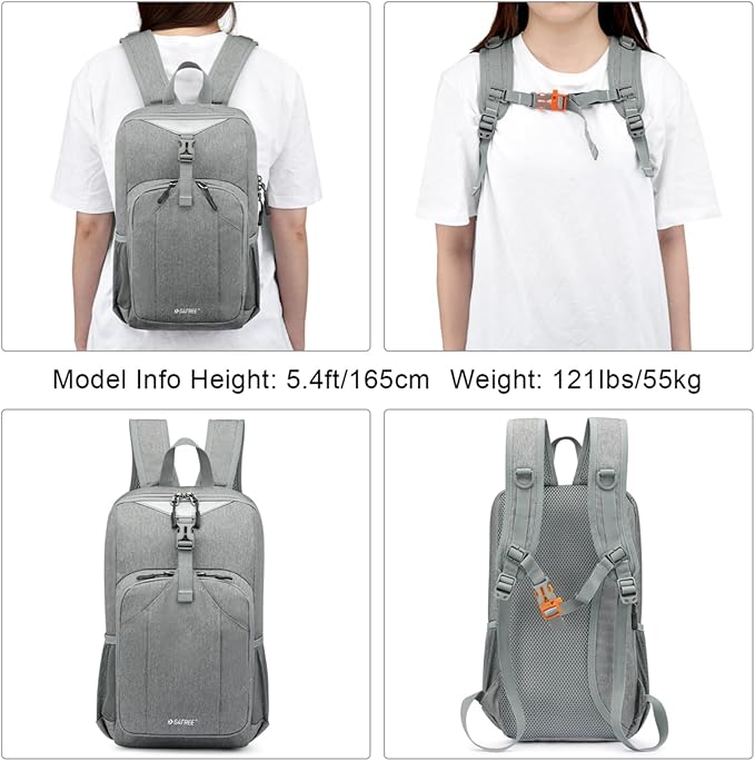 G4Free Mini 10L Hiking Daypack Small Hiking Backpack Cycling Compact Shoulder Backpack Outdoor for Men Women(Light Grey)