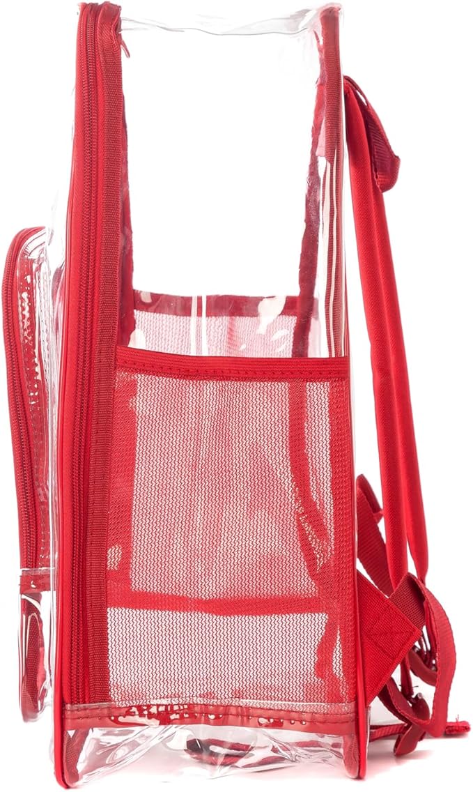 K-Cliffs Large Transparent Backpack Clear Heavy Duty School Bag Durable Student Bookbag See Through Vinyl Daypack Workbag