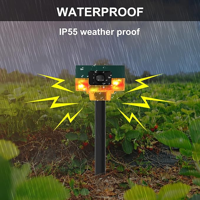 Solar Sensor Security Alarm Lights Outdoor,WONFAST 360° Motion Detector LED Flashing Strobe Light Warning Lamp Built-in 13Sounds,129db Loud Siren Sound for Home Farm Barn Villa Yard (Yellow-1)