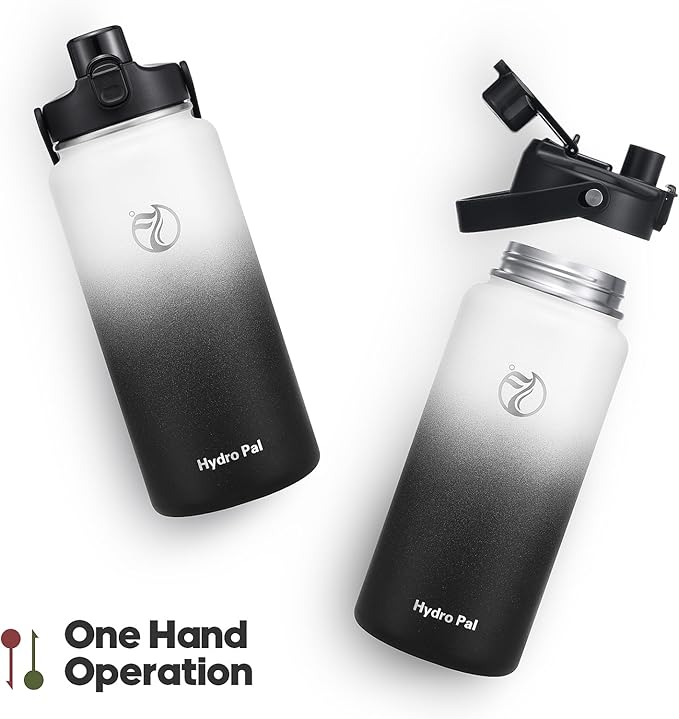 64oz Half Gallon Insulated Water Bottle with 2-in-1 Lid (Chug & Straw), Double Walled Vacuum Stainless Steel Water Bottles, Wide Mouth Leakproof Insulated Jug with Straw