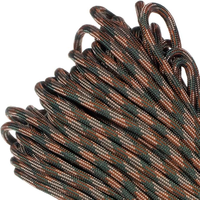 Paracord Planet 550lb Commercial Grade Paracord – 7 Strand Type III Nylon Parachute Cord Hanks for Hiking, Camping, and Fishing – 30+ Colors and Lengths of 50' and 100'