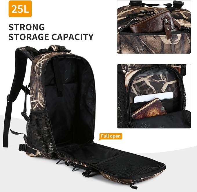 HUNTVP Tactical Backpack Military MOLLE Backpack Hunting Rucksack Gear Assault Pack 25L WR