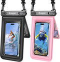 [Up to 8.5''] Waterproof Phone Pouch Floating 2 Pack, IPX8 Double Space Waterproof Phone Case with Lanyard for iPhone 17 16 15 Pro Max, Galaxy S26 Ultra, Cellphone Dry Bag Beach Cruise Ship Essentials
