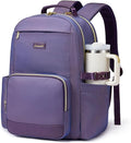 LOVEVOOK Laptop Backpack for Women with Pouch Pocket for Large Capacity Cup,17 Inch Laptop Computer Bag Travel Backpack Purse,Waterproof Work Business Backpack College Teacher Bags,Violet