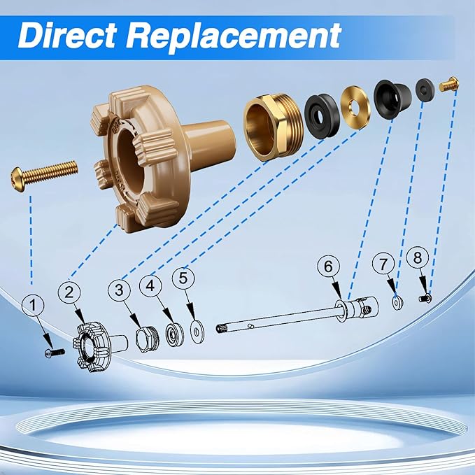 Outside Wall Faucet Repair Kit Compatible with Woodford Model 14 18, Sillcock Metal Wheel Handle Repair Kit Replace# RK-14MH