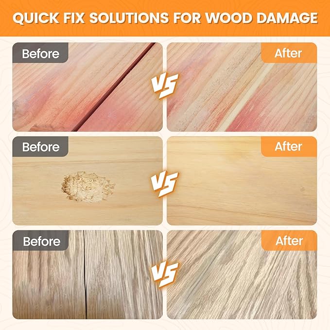 Wood Filler, Wood Repair Kit, 16 Ounce Paintable & Stainable Wood Putty Filler, Wood Scratch Cracks Holes Repair Furniture, Exterior Wood Filler Water Resistant, Wood Putty White oak,