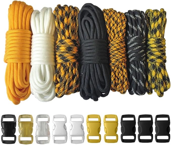 Paracord Planet 550lb Type III Paracord Combo Crafting Kits with Buckles