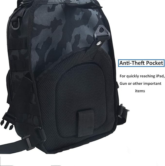 hopopower Tactical Sling Bag, Sport Bag Military Rover Shoulder Backpack EDC Assault Range Bag, Chest Pack Handbag Waterproof