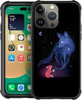 for iPhone 12 Pro Max Case, Galaxy Fox Wolf Pattern Graphic Design Girl Boy Soft Silicone Hard Acrylic Shock Protection for iPhone 12 Pro Max