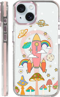 Case for iPhone 14 Plus/15 Plus,[Compatible with MagSafe],Spaceship Mushroom Phone Case Design，for Women Girls Magnetic Clear Cover - Slim, Sleek, & Shockproof Protection