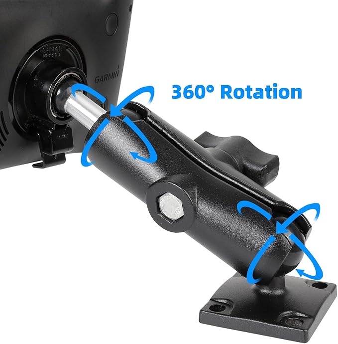 Aluminum GPS Mount with AMPS Drill Base Compatible Replacement for Garmin DriveSmart 50 51 61 65 70 76, Drive 51 55 60 61, nüvi 42 52 57 2539 2597 2689, RV 660 770, dēzl 570 580