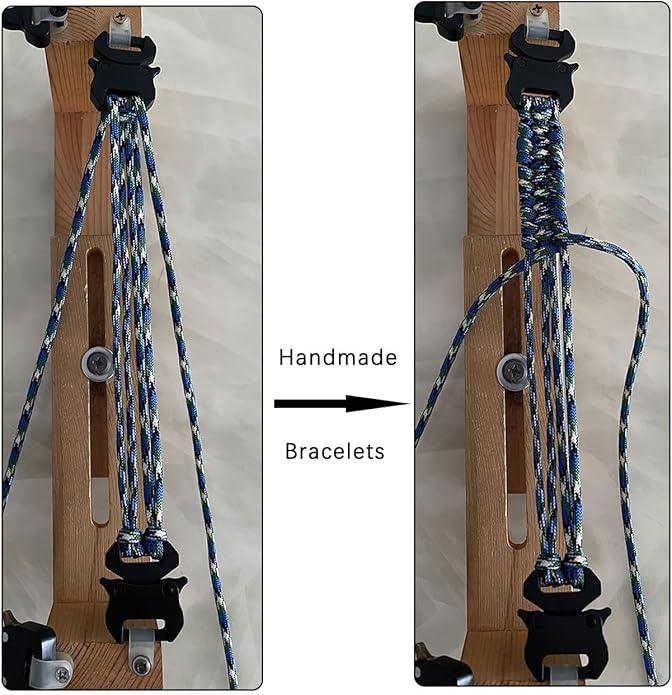 Parachute Cord Bracelets Trilobite Weaved Paracord Bracelet with Side Release Buckle 8.7 inch Black Bracelet for Men Women 1 Set