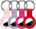 Linsaner Case for AirTag 2nd Gen (2026) & 1st Gen, Silicone Holder Keychain Key Ring, Protective Cover for Air Tags, GPS Finder Accessories for Bags, Pets, Kids, Luggage,Pink/Hot Pink/Light Purple/Red