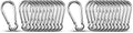 Small Carabiner Clip Hooks, 10pcs 1.57 inch Carabiners Heavy Duty, 304 Stainless Steel Spring Snap Hook Fits Camping Hiking, Metal Clips for Rope Chain Keychain Keys Rings (Pack of 2)