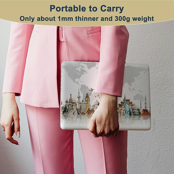 Hard Case for MacBook Pro 16 inch with Touch Bar/Touch ID 2020 2019 Release (Model A2141),Waterproof Plastic Laptop Case Cover Protector & TPU Keyboard Cover,World Map