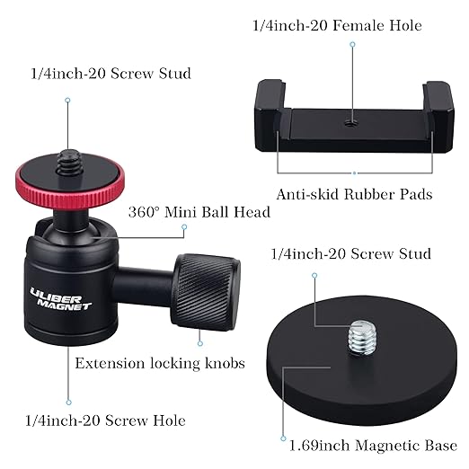 ULIBERMAGNET Magnetic Phone Mount,Magnetic Phone Holder for Car,Gym,Strong Rubber Magnet Mobile Phone Cradles Compatible with Smartphone for Car,Truck,Jeep,Refrigerator,Boats,Motorcycles