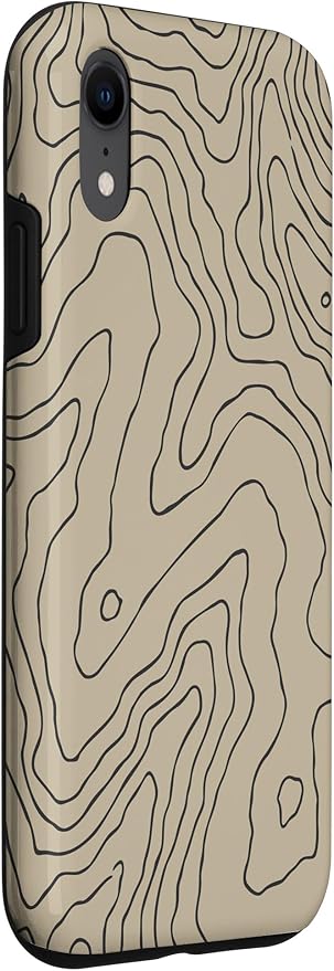 Coyote Country Guide Lines Topographical Contour Map Case for iPhone XR