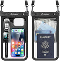 Rynapac Large Waterproof Phone Pouch [Up to 10"] - 2 Pack IPX8 Waterproof Phone Case for iPhone 17 16 15 Pro Max Galaxy S26 Ultra, Touchscreen & Underwater Photography, Beach Cruise Essentials 2026