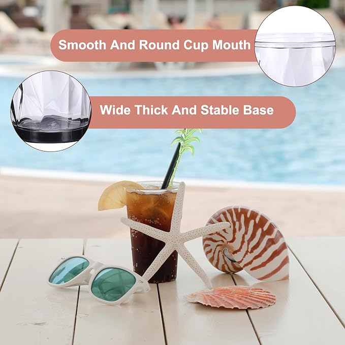 uxcell 17oz Acrylic Drinking Glasses, 2Pcs Plastic Reusable Tumblers Drinkware Unbreakable Water Glasses Cups Stackable & Dishwasher Safe for Home Outdoors Restaurant, Grey