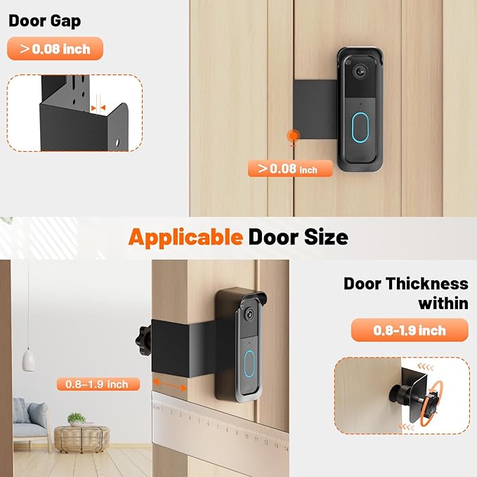 Blink Doorbell Mount, Anti-Theft Doorbell Mount for Blink Video Doorbell 1st Gen & 2nd Gen, No Block Sensor & Night Vision, Doorbell Camera Mount Bracket with Rain Cover