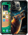 for iPhone 14 Pro Case, Star Cave Hungry Wolf Pattern Graphic Design Girl Boy Soft Silicone Hard Acrylic Shock Protection for iPhone 14 Pro