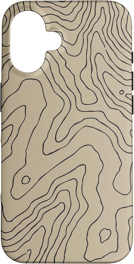 Coyote Country Guide Lines Topographical Contour Map Case for iPhone 16