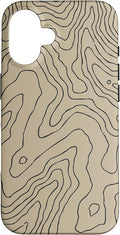 Coyote Country Guide Lines Topographical Contour Map Case for iPhone 16
