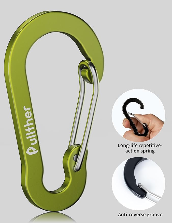 9PCS Carabiner Keychain Clip,2.7" Large Aluminum Carabiner Clips with 9PCS Stainless Steel Key Rings