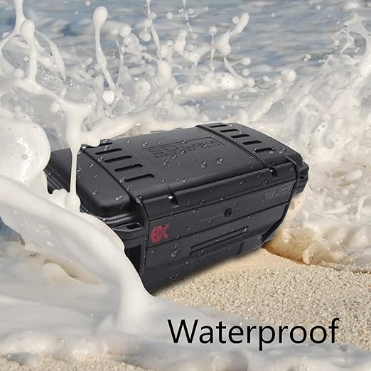 SEIWEI Outdoor Sealed Waterproof Safety Case Plastic Tool Dry Storage Box For Electronic Equipment Camping Outdoor Tool - Professional Waterproof Box(C), Black (MMZ-HA5272C-RT)