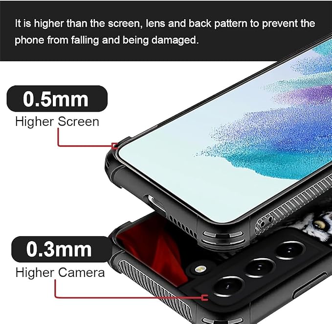 for Samsung Galaxy S22 Case, Red Ribbon Tiger Pattern Graphic Design Girl Boy Soft Silicone Hard Acrylic Shock Protection for Samsung Galaxy S22