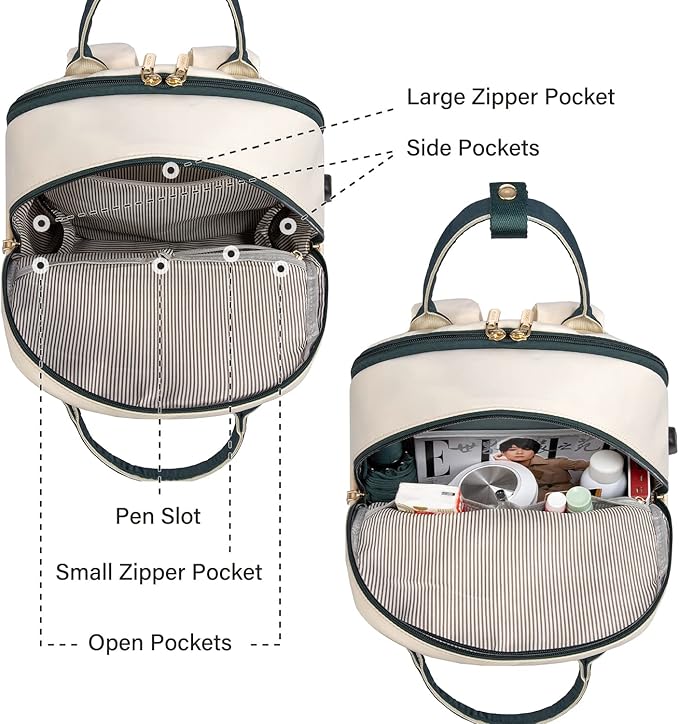 LOVEVOOK Laptop Backpack for Women 15.6 Inch Laptop Bag with USB Port, Fashion Waterproof Backpacks Teacher Nurse Stylish Travel Bags Vintage Daypacks for College Work