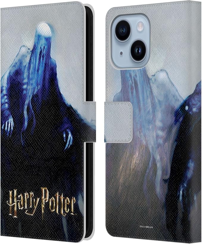 Head Case Designs Officially Licensed Harry Potter Dementor Prisoner of Azkaban II Leather Wallet Case Compatible with Apple iPhone 14 Plus