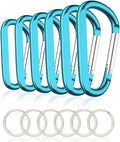 CampTek Carabiner Caribeaner Clip,3" Large Aluminum D Ring Shape Carabeaner with Keyring Keychain Hook