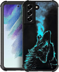 for Samsung Galaxy S22 Plus Case, Blue Breathing Wolf Pattern Graphic Design Girl Boy Soft Silicone Hard Acrylic Shock Protection for Samsung Galaxy S22 Plus