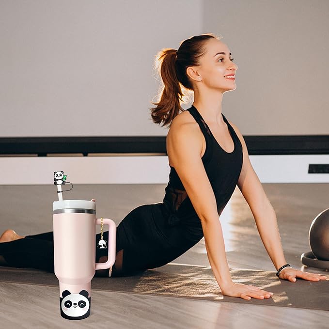Silicone Boot for Stanley 40oz Tumbler, Panda Straw Cover Bottom Protector Suitable Stanley,Hydro Flask,Simple Moderm,Owala,Yeti