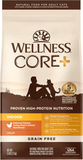 Wellness CORE+ Adult Dry Cat Food for Indoor Cats, Natural, Grain Free Kibble, Chicken, Turkey and Chicken Meal Recipe, 5 lb Bag