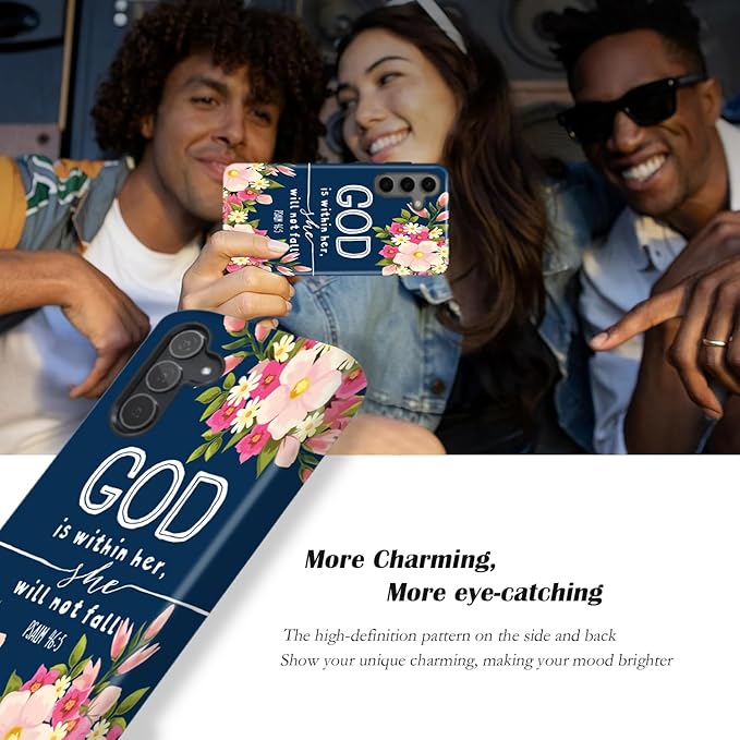 Compatible for Samsung Galaxy S25 Plus 5G Case, Dual Layer Heavy Duty 2 in 1 Shockproof Protective Phone Case,Christian God Bible Verse